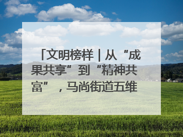 文明榜样｜从“成果共享”到“精神共富”，马尚街道五维聚力育文明