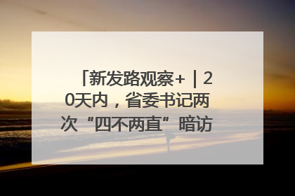 新发路观察+｜20天内，省委书记两次“四不两直”暗访，有何深意？