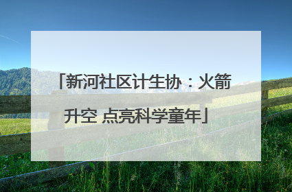新河社区计生协：火箭升空 点亮科学童年