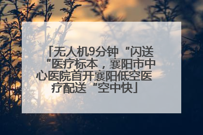 无人机9分钟“闪送“医疗标本，襄阳市中心医院首开襄阳低空医疗配送“空中快