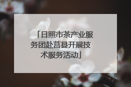 日照市茶产业服务团赴莒县开展技术服务活动