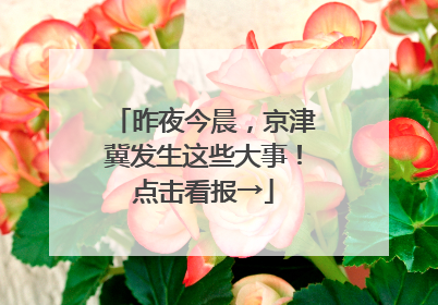昨夜今晨，京津冀发生这些大事！点击看报→