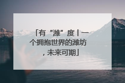 有“潍”度丨一个拥抱世界的潍坊，未来可期