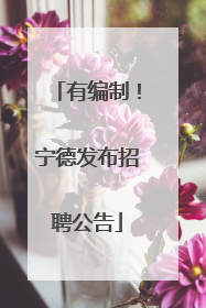 有编制！宁德发布招聘公告
