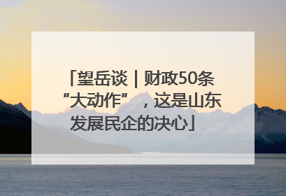 望岳谈｜财政50条“大动作”，这是山东发展民企的决心