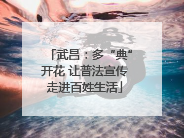 武昌：多“典”开花 让普法宣传走进百姓生活