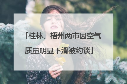 桂林、梧州两市因空气质量明显下滑被约谈
