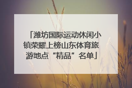 潍坊国际运动休闲小镇荣耀上榜山东体育旅游地点“精品”名单