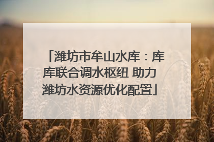 潍坊市牟山水库：库库联合调水枢纽 助力潍坊水资源优化配置