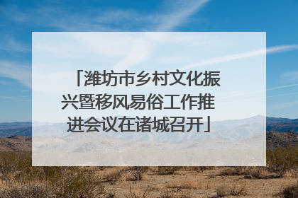 潍坊市乡村文化振兴暨移风易俗工作推进会议在诸城召开