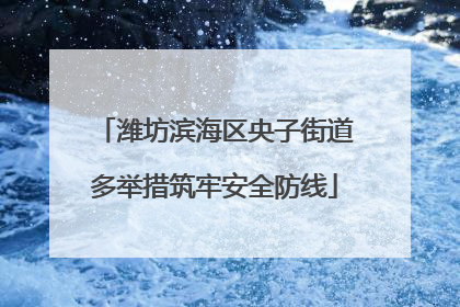 潍坊滨海区央子街道多举措筑牢安全防线
