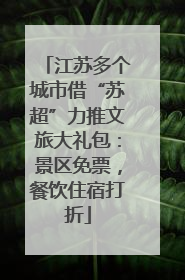 江苏多个城市借“苏超”力推文旅大礼包：景区免票，餐饮住宿打折
