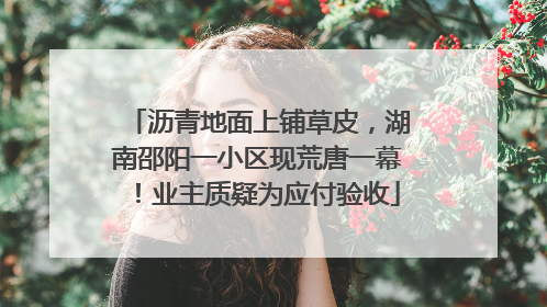 沥青地面上铺草皮，湖南邵阳一小区现荒唐一幕！业主质疑为应付验收
