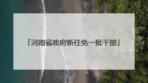 河南省政府新任免一批干部