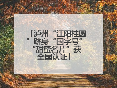 泸州“江阳桂圆”跻身“国字号” “甜蜜名片”获全国认证