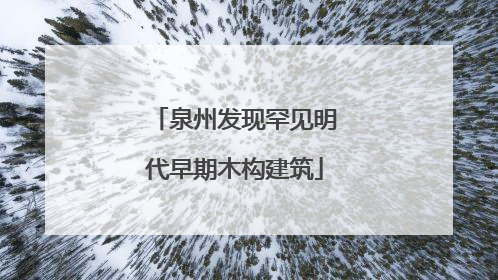 泉州发现罕见明代早期木构建筑