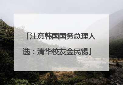 注意韩国国务总理人选：清华校友金民锡