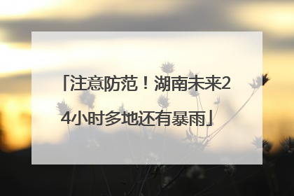 注意防范！湖南未来24小时多地还有暴雨