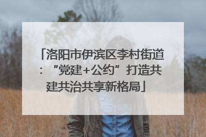 洛阳市伊滨区李村街道：“党建+公约”打造共建共治共享新格局
