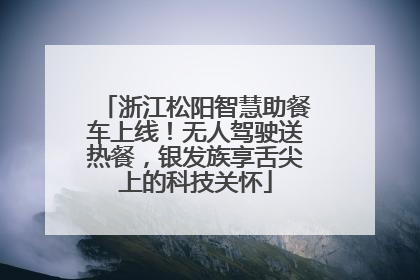 浙江松阳智慧助餐车上线！无人驾驶送热餐，银发族享舌尖上的科技关怀
