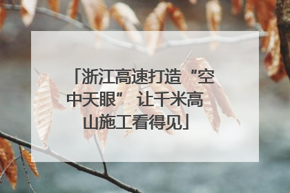 浙江高速打造“空中天眼” 让千米高山施工看得见