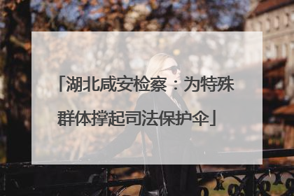 湖北咸安检察：为特殊群体撑起司法保护伞
