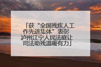 获“全国残疾人工作先进集体”表彰 泸州江宁人民法庭让司法助残温暖有力