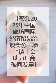 聚焦2025年中国·廊坊国际经济贸易洽谈会③一场“链主会” 助力厂商破圈发展