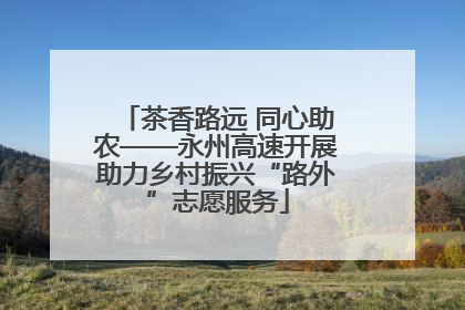 茶香路远 同心助农——永州高速开展助力乡村振兴“路外”志愿服务