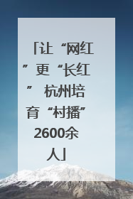 让“网红”更“长红” 杭州培育“村播”2600余人