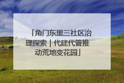 角门东里三社区治理探索｜代建代管推动荒地变花园