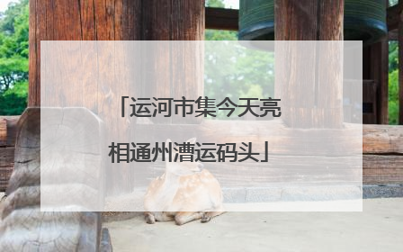 运河市集今天亮相通州漕运码头
