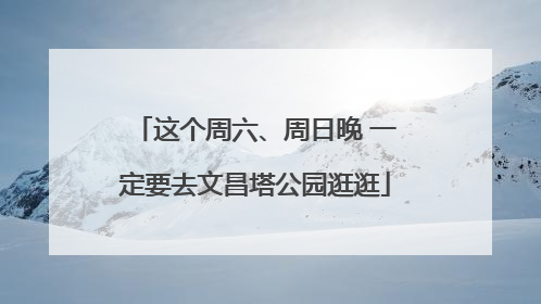 这个周六、周日晚 一定要去文昌塔公园逛逛