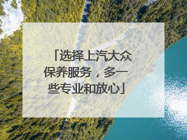 选择上汽大众保养服务，多一些专业和放心