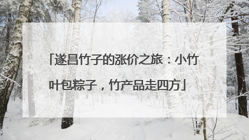 遂昌竹子的涨价之旅：小竹叶包粽子，竹产品走四方