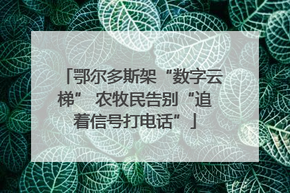 鄂尔多斯架“数字云梯” 农牧民告别“追着信号打电话”