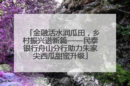金融活水润瓜田，乡村振兴谱新篇——民泰银行舟山分行助力朱家尖西瓜甜蜜升级