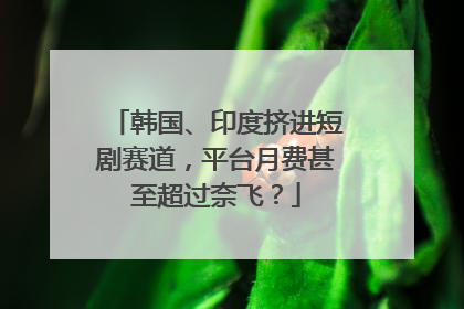韩国、印度挤进短剧赛道，平台月费甚至超过奈飞？