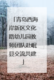 青岛西海岸新区文化路幼儿园教师团队赴岷县交流共建