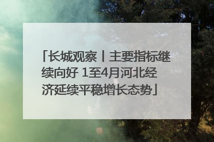 长城观察丨主要指标继续向好 1至4月河北经济延续平稳增长态势
