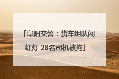 阜阳交警：货车组队闯红灯 28名司机被拘