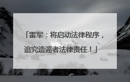 雷军：将启动法律程序，追究造谣者法律责任！