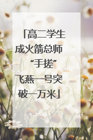 高二学生成火箭总师 “手搓”飞燕一号突破一万米