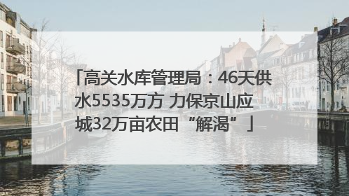 高关水库管理局：46天供水5535万方 力保京山应城32万亩农田“解渴”