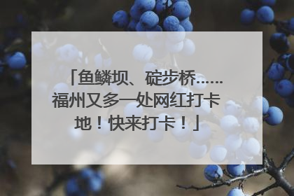 鱼鳞坝、碇步桥……福州又多一处网红打卡地！快来打卡！