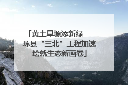 黄土旱塬添新绿——环县“三北”工程加速绘就生态新画卷