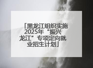 黑龙江组织实施2025年“振兴龙江”专项定向就业招生计划