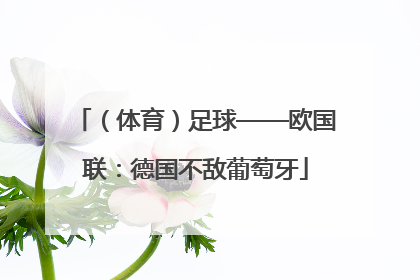 （体育）足球——欧国联：德国不敌葡萄牙