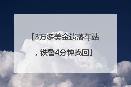 3万多美金遗落车站，铁警4分钟找回