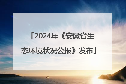 2024年《安徽省生态环境状况公报》发布